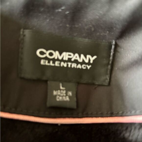 Company Ellen Tracy black raccoon  fur trim jacket size Large - Picture 2 of 11